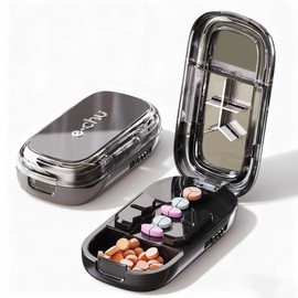 Pill Cutter Splitter for Small and Tiny Pills - 1/2&1/3&1/4 Adjustable Pill Splitter with Centering Device for Cutting Multiple Pills, Accurate Alignment and Easy to Use