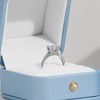 Woodten Elegant Sky Blue Ring Box Leather Engagement Ring Box