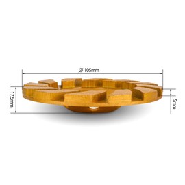 Gunpla 105mm x 22.2mm 4 inch Concrete Turbo Diamond Grinding Disc Wheel 12 Segs Cup Masonry Granite Stone Cutting Heavy Duty Tool for Angle Grinder Plaster Removal
