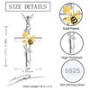 ZLILIJAN Cross Necklace 925 Sterling Silver Sunflower Pendant Bee Necklace