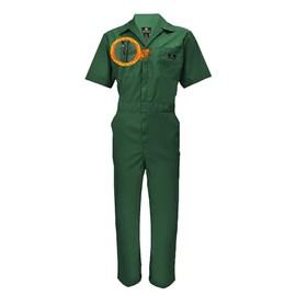 M&M SCRUBS Coveralls Workwear Men Short Sleeve Coveralls (S, Hunter Green)