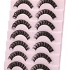wiwoseo Eyelashes Russian Strip Lashes D Curly Natural Wispy Fluffy