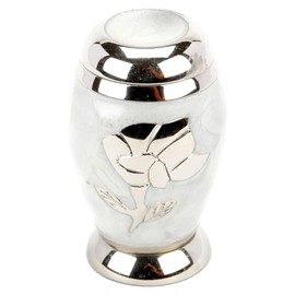 URNS UK Crewe White Cremation Ashes Keepsake Mini Urn