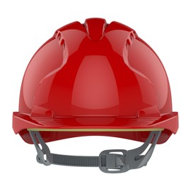JSP EVO2 Safety Helmet with Slip Ratchet Adjustment Harness Vented EN 397 Industrial Hard Hat for Building, Construction and Work sites Red (AJF030-000-600)