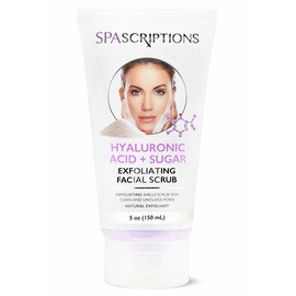 SPAscriptions Hyaluronic Acid + Sugar Exfoliating Facial Scrub Skincare Hydrate Exfoliate Facial Treatment Moisture Powder Skin Repair Squeeze