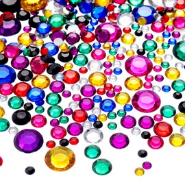 Chuangdi 516 Pcs Acrylic Rhinestone Crystal Gems Rhinestone Flat Back 18mm/12mm/10mm/6mm for Valentine Wedding Decoration DIY Jewelry Making Crafts(Mix Dark Color)