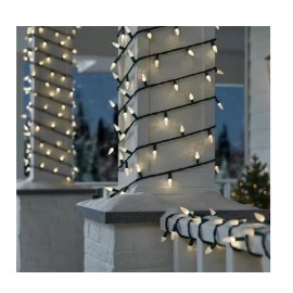 Home Accents 150 Ct. LED Christmas Lights Warm White Faceted C6 Steady Lit 49 ft