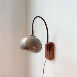 CADPCAG Modern Decoration Wall Sconce Mid Century with White Milk Glass Vintage Industrial Wood Wall Light Hardwired Smoke Grey Amber Farmhouse Reading Wall Lamp for Bedroom Living Room Bedside