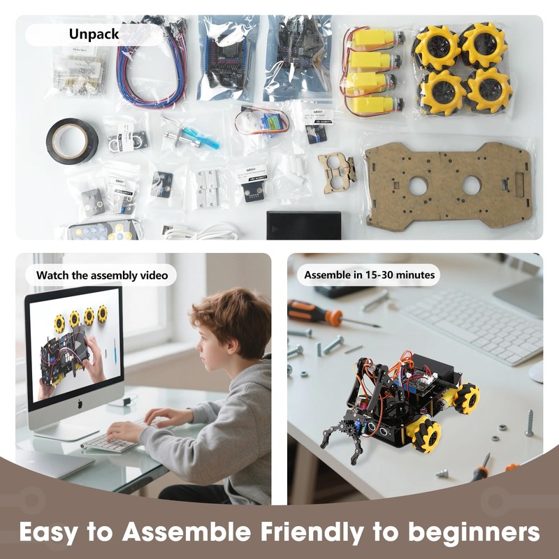 Robotics for Kids Ages 8-12, ACEBOTT Smart Robot Arm Car