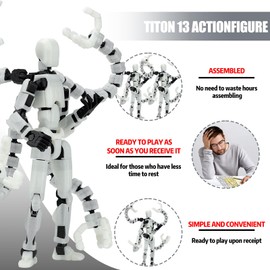 Already Assembled T13 Action Figure Accessories,T13 Multi-Jointed Movable,for Collectors Desktop Decorations t-13 Movability 3D Printed Toys (Luminous, 5.5inch)