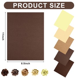 ReliThick 100 Sheets 8.5 x 11 Inch Assorted Brown Colored Card Stock Paper 5 Earth Tones Colors Scrapbook Paper Scrapbook Cardstock Solid Core Printer Paper for DIY Art Craft School Office Home, 65lb