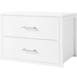 BOLUO Stackable Storage Drawers Closet Organizers and Storage Bins Fabric White 2 Drawer Dresser for Bedroom Office Modern