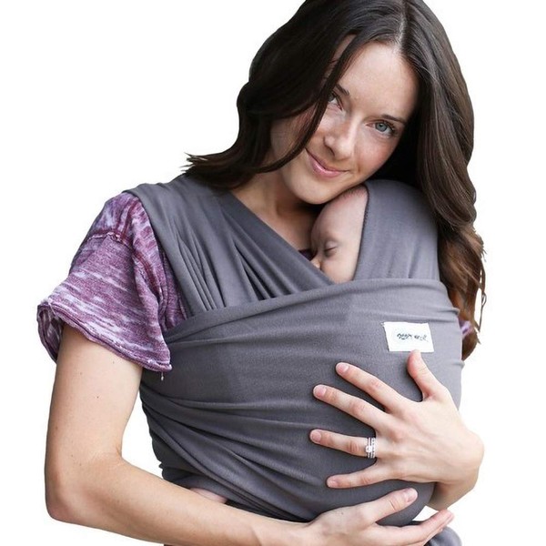 Sleepy Wrap Baby Carrier Newborn to Toddler - Hands-Free Baby Carrier Wrap - Stretchy Baby Wrap - Ergonomic Baby Wraps Carrier - Lightweight Baby Carrier Sling - Baby Body Carrier 7-35 lbs (Dark Gray)