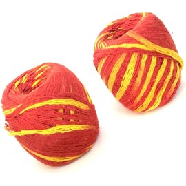 Mauli Red & Yellow (Set of 2) Handmade Mauli, Kalawa, Sacred Moli, Religious Cotton Thread, Pooja Dhaaga, Wrist Roll, for Pujan, Havan, Worship Wrist Thread Band Cotton Mauli Kalawa Thread