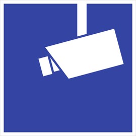 Video Information Sign in Accordance with DIN 33450 Aluminium 18 x 18 cm (Video Surveillance, Camera, Video Camera) Weatherproof