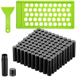 100 Pack 5ml Black and Green Lip Balm Containers with Filling Tray and Spatula Empty Chapstick Tubes Diy Kit for Homemade Lip Balm and Lipstick