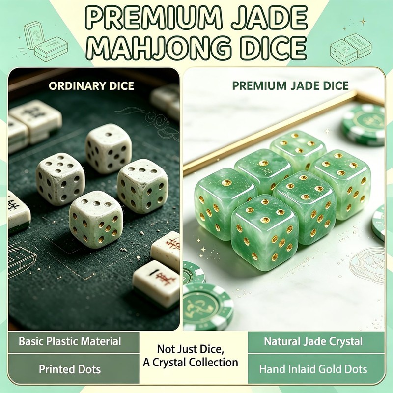 4 Pcs Mahjong Crystal Dice, 16mm Game Dice Set