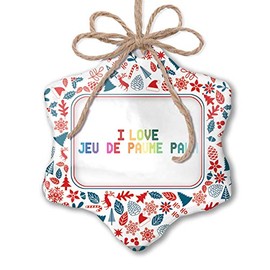 NEONBLOND Christmas Ornament I Love Jeu De Paume, Palm,Colorful Red White Blue Xmas