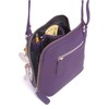 Catwalk Collection Leather Cross-Body Bag- Lena - Purple