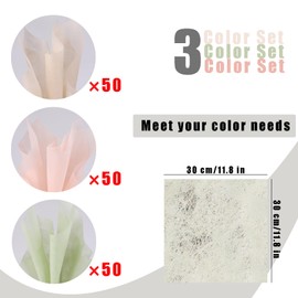 FORESRUM 150 Sheet Flower Wrapping Paper - Flower Bouquet Wrapping Paper(Green, Pink, Beige) for Flower Wrapping Bouquet Wrapping Tissue Craft