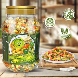 24Oz Mixed Ramen Toppings Dehydrated Soup, 680g All Natural Vegetable, 9 Freeze Dried Veggies for Noodles, Soups, Camping, and Emergency Food, Dry Vegetable Flakes, No Additives, Non-GMO