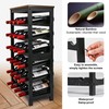 VASMIA Wine Rack Freestanding Floor, 6 Tier Bamboo Wine Storage