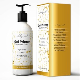 Gel Conductivo - Imprimación de gel hidratante facial, ácido hialurónico, péptido de colágeno, niacinamida, vitamina E, lámina dorada