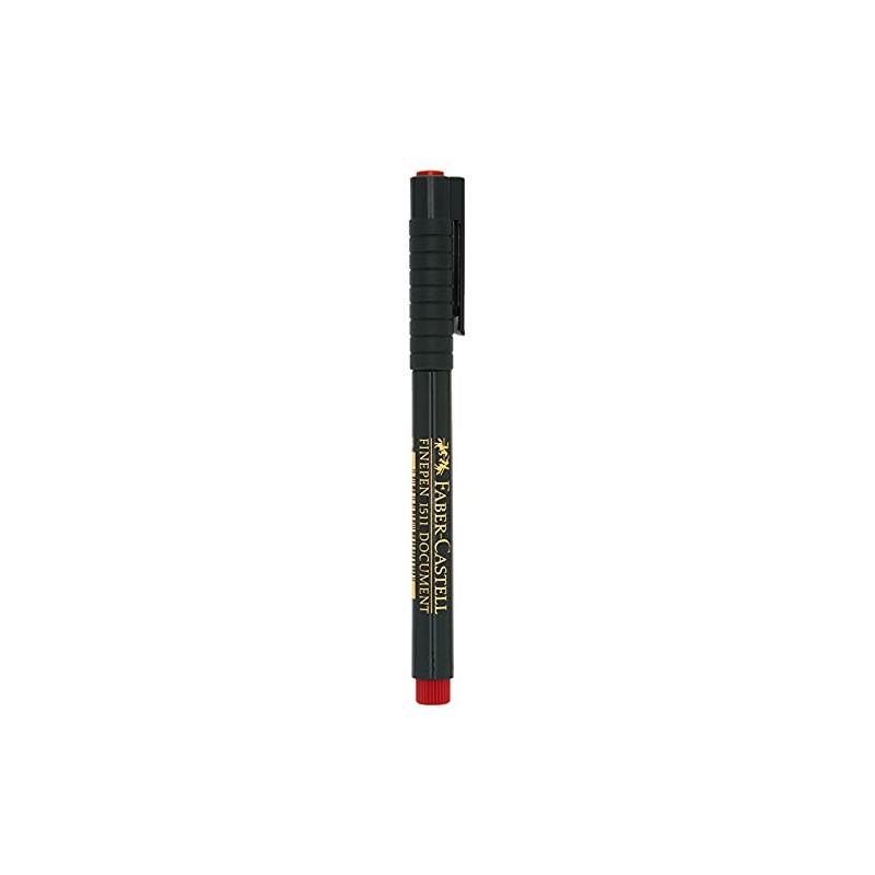 SG Education Faber Finepen 1511 Marking Pen, Red, Metal-clad Fibre-tip,