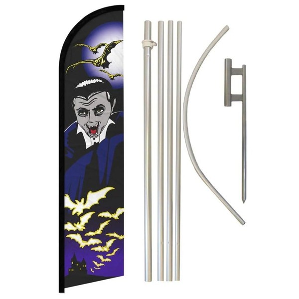 Alternative Novelties Halloween Vampire 2.5'x11.5' Super Knit Polyester Advertising Windless