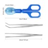 3in1 Feeding Tool Reptile Feeding Tongs Cricket Clamp Bug Scooper,