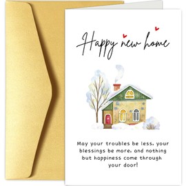 Happy New Home Card, Housewarming Card, First New House Congratulations Card, New Apartment Card, Welcome New Homeowner Card with Blessing