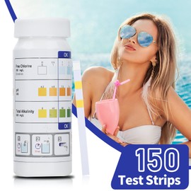 3 in 1 Pool Teststreifen für Spa, Aideepen 150 Stäbchen Wassertest-Set, Genau Pool Tester für pH, Freies Chlor, Gesamtalkali in Trinkwasser, Pool, Spa