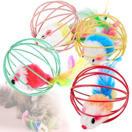 Cat Toy, Cat, Ball, Mouse Toy, Cat Toy, Set of 4 (4 Color Set)