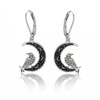 ONEFINITY Crow Earrings 925 Sterling Silver Black Moon Ravon Dangle