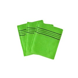 Italy Towel Korean Hanul Itary Towel Exfoliating Towel Bath Washcloth 3 Pcs (Green)