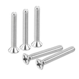 uxcell 25 pcs #6-32x1 inches Machine Screws Phillips Pan Cross Head Screws Fasteners Bolts 304 Stainless Steel Silver for Wall Socket,House Repairs