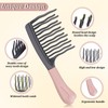 Wide Tooth Comb for Curly-2PCS,Detangling Hair Brush with Double-layer Wavy
