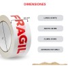 Cinta Adhesiva Para Empaque Embalaje Frágil 48mm X 50m 36pz