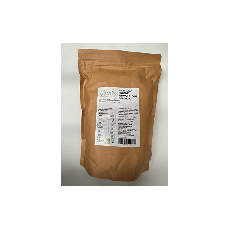 Ancient Grains Organic Sorghum (Jowar) Flour 1kg EU and India