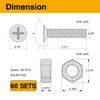 Mrosnail 60Pcs D Series Panel Screw & Nut Kit, Stainless