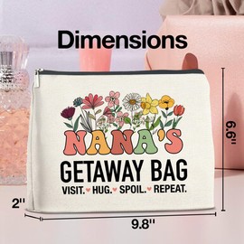 UPNEGE Nana's Getaway Cosmetic Bag Grandma Gifts from Grandkids, Gift for Grandma Grandmother Grammy Nana Makeup Bag Zipper Makeup Pouch