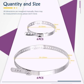 Swpeet 12Pcs CV Boot Clamp Assortment Kit, 6 Pairs Universa Small and Large Stainless Steel Universal Adjustable Stainless Steel Drive Shaft Joint Boot Crimp Clamp Kit for Most Cars