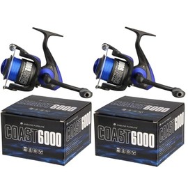 Sea Reel Spinning Reel Fishing Reel Saltwater Coast 6000 with Line Pack of 2