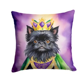 Caroline's Treasures King Mardi Gras Throw Pillow, 14Hx14W, Affenpinscher 4713