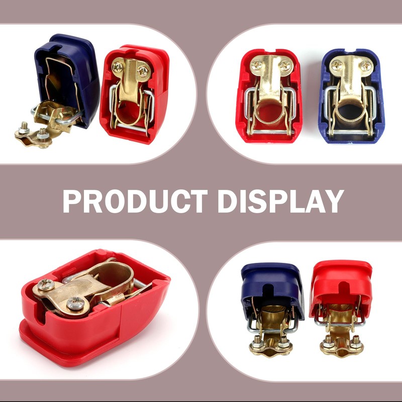 MLY 2 PCS Automotive Smart Copper Battery Clamps, Secure Connection