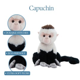 The Petting Zoo Capuchin Stuffed Animal Plushie, Gifts for Kids, Wild Onez Zoo Animals, Monkey Plush Toy 12 inches