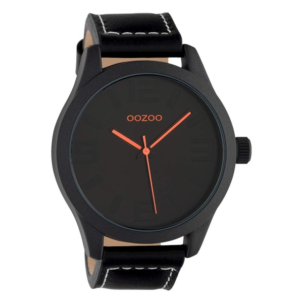 Oozoo Basic Line Watch with Leather Strap Diameter 47 mm