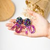 RareLove 70th Birthday Earrings for Women, Pink Number 70 Colorful