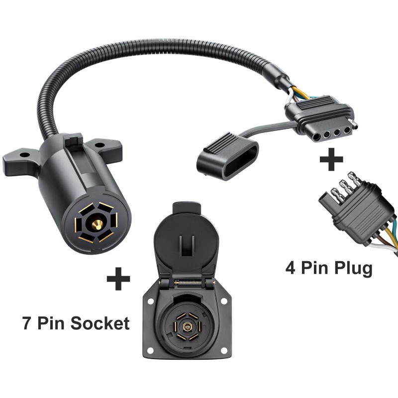 Peakelect 7 Way Blade to 4 Way Flat Trailer Plug