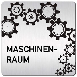 Türschilder24 XXL Door Sign (B) 125 x 125 x 1.5 mm Machines Engine Room Equipment Room Aluminium Solid Material 100% Made in Germany